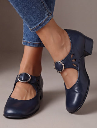 Veronica Mary Janes in navy