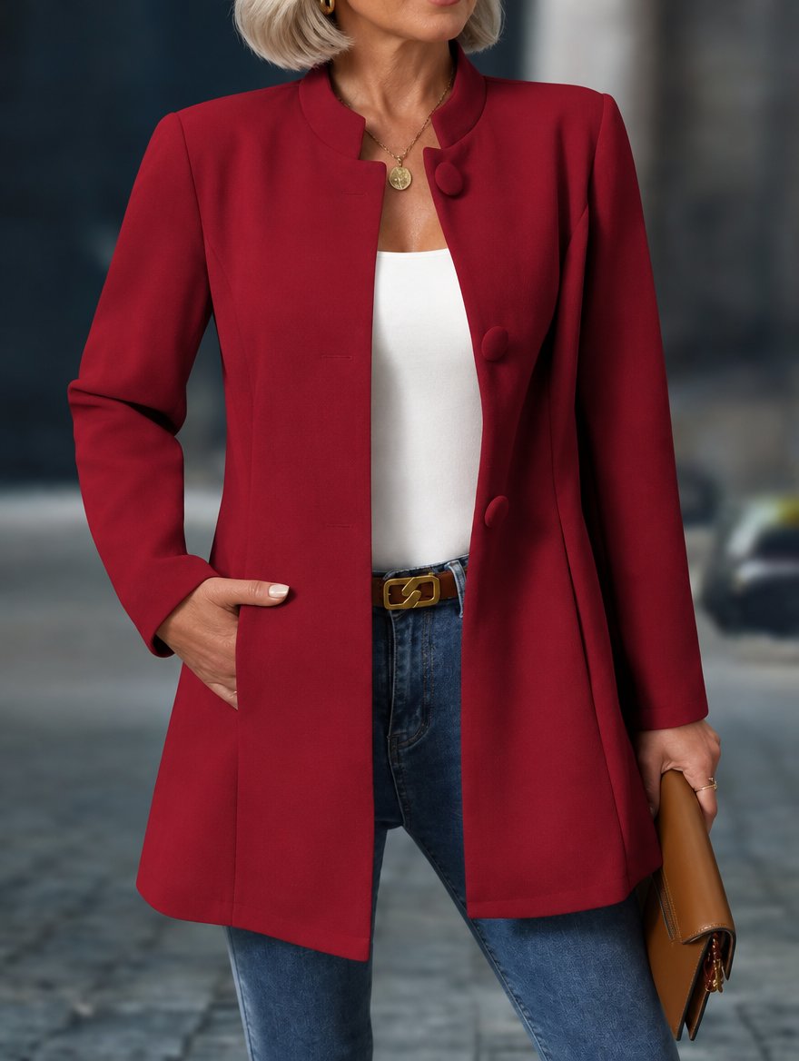 Martha | Timeless Elegant Coat - Red