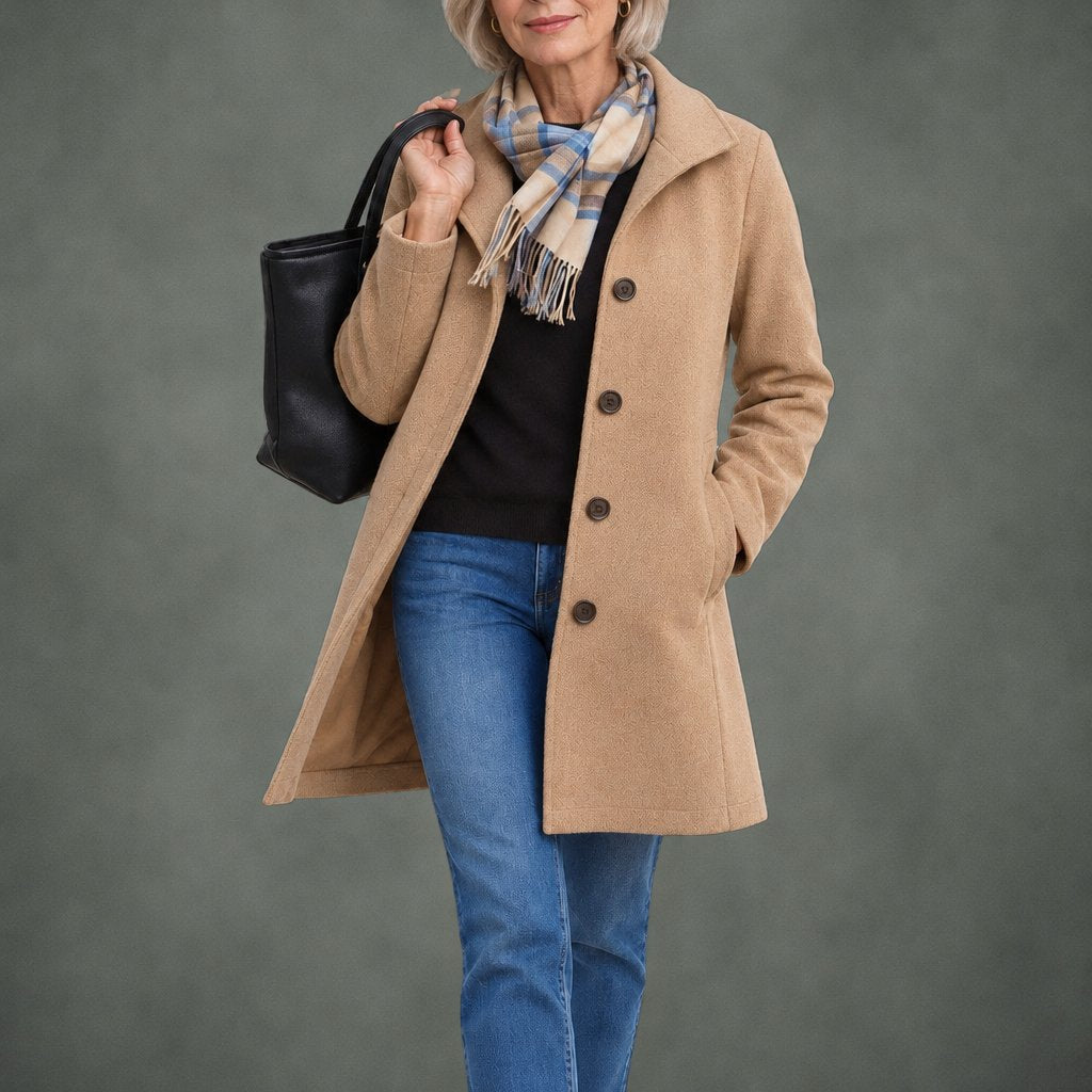 Renee everyday button coat, detail
