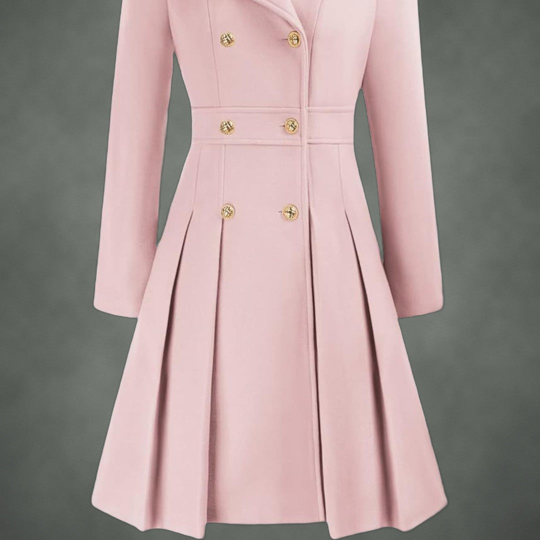 Josette double-breasted coat in light pink