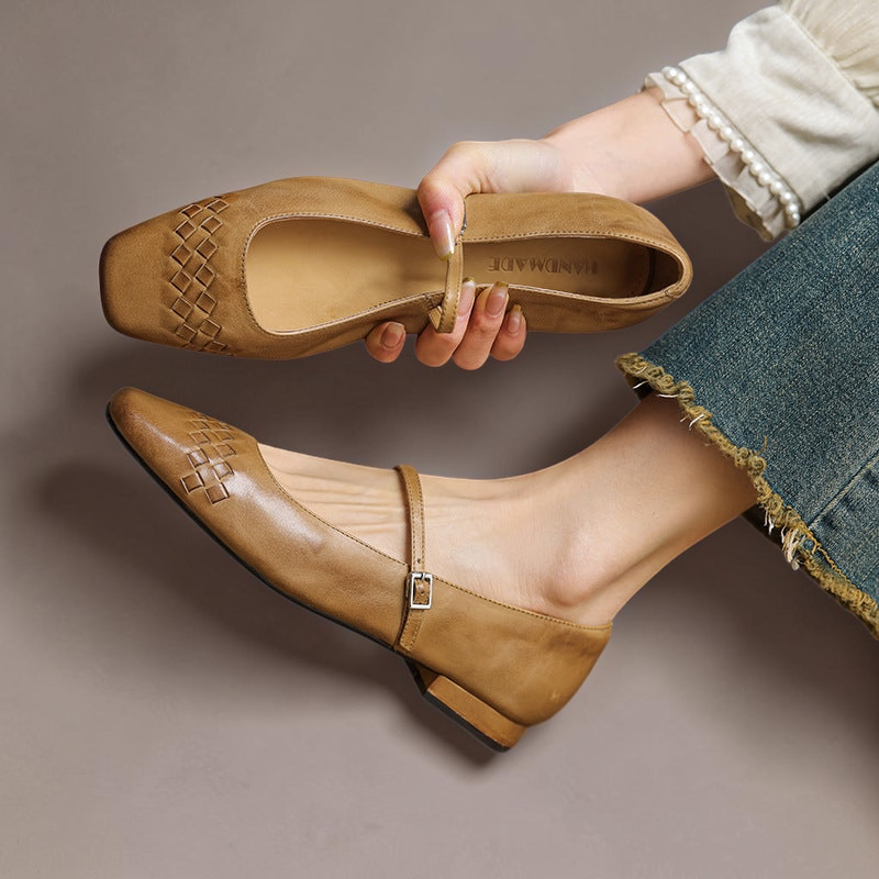 Verna | Square-Toe Mary Jane Flats