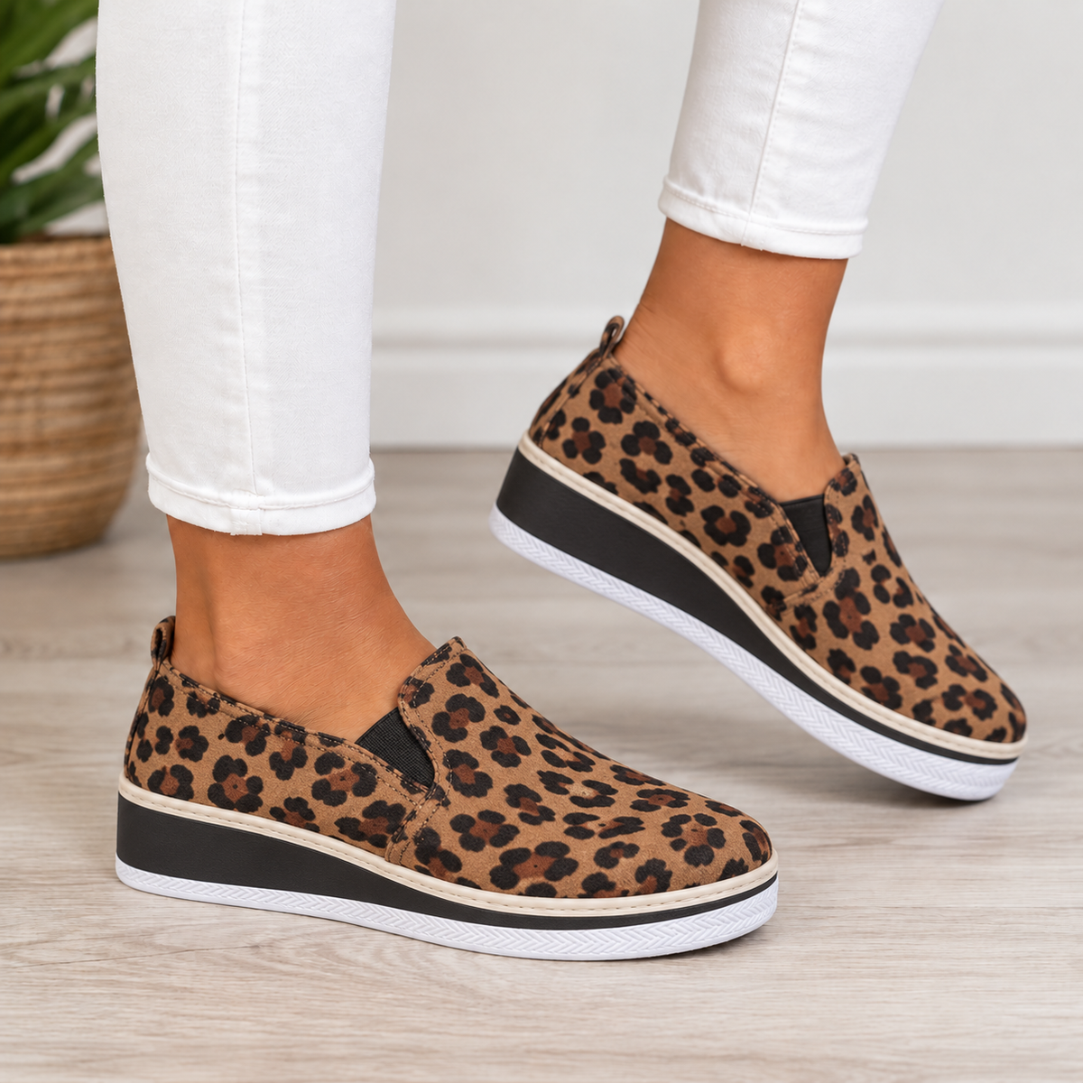 Vivian orthopedic comfort loafers in leopard print
