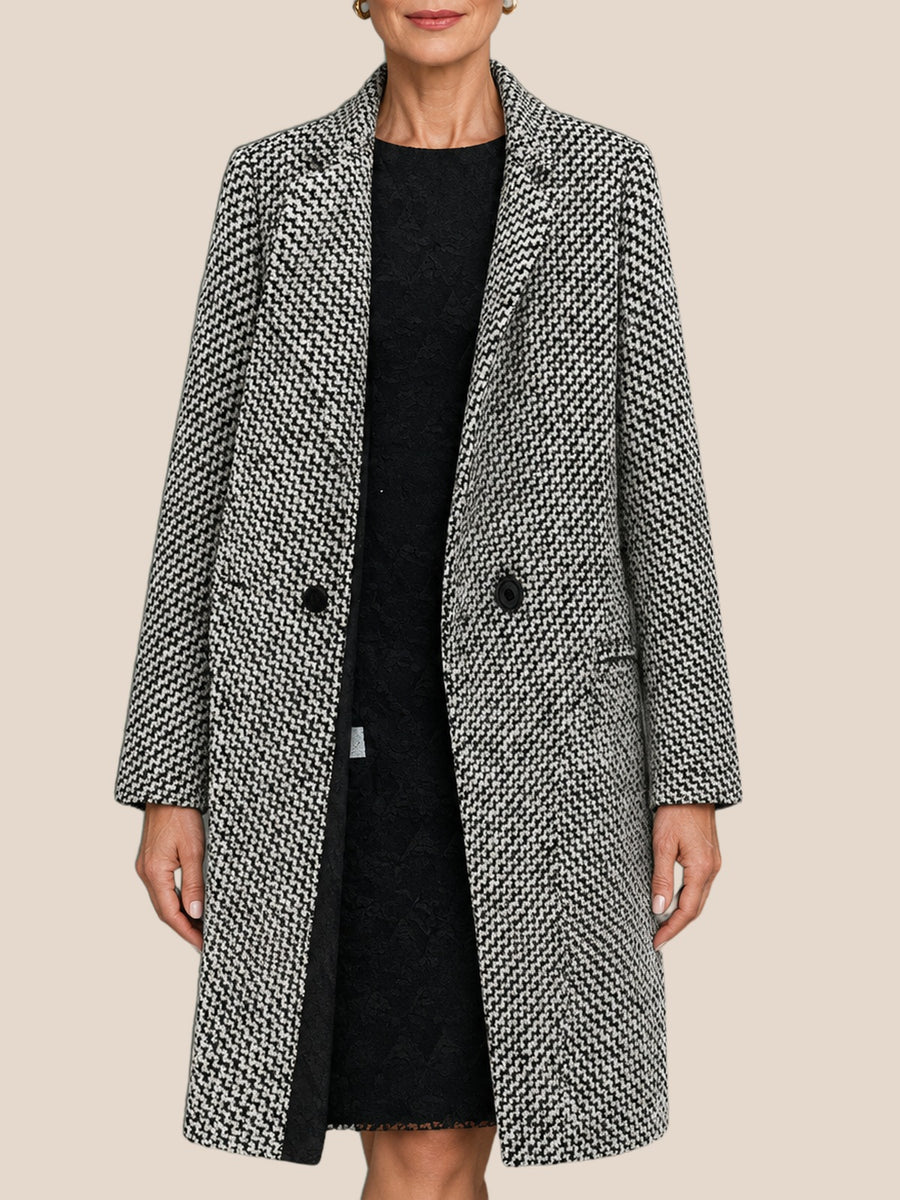 Laurence Herringbone Long Coat