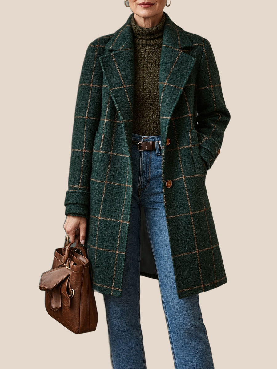 Lucienne Green Check Coat