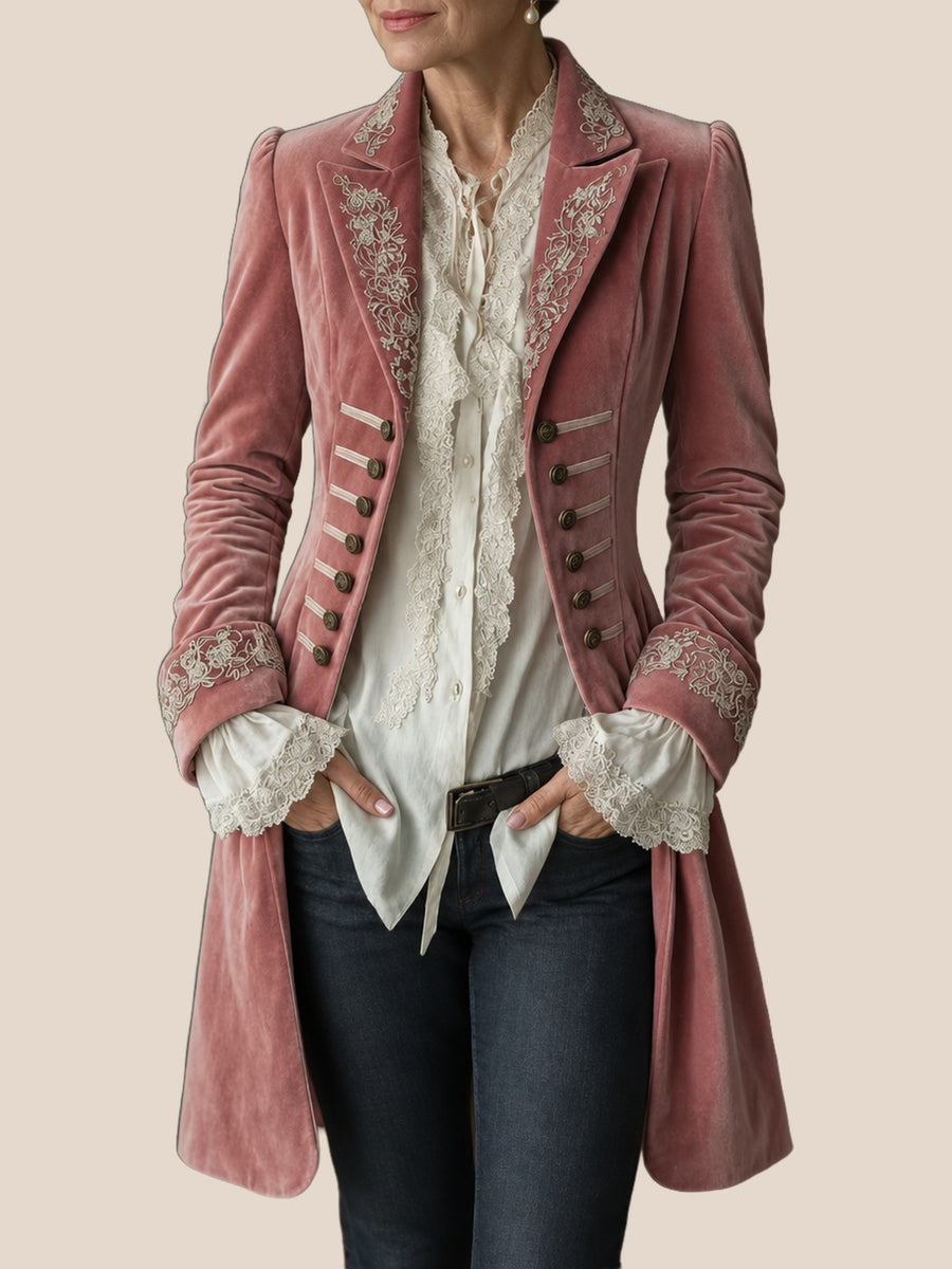 Odette Elegant Embroidered Long Jacket