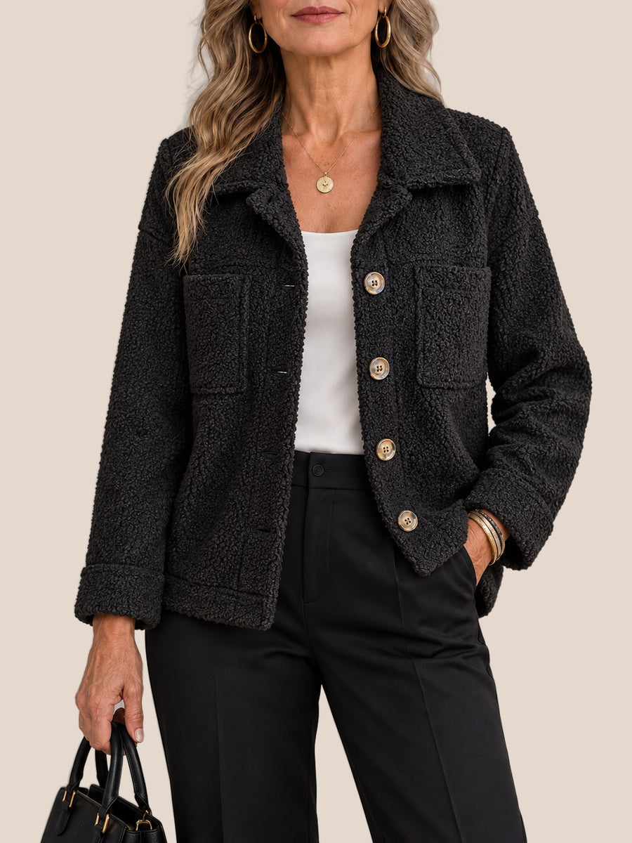 Soft Fluffy Button Jacket