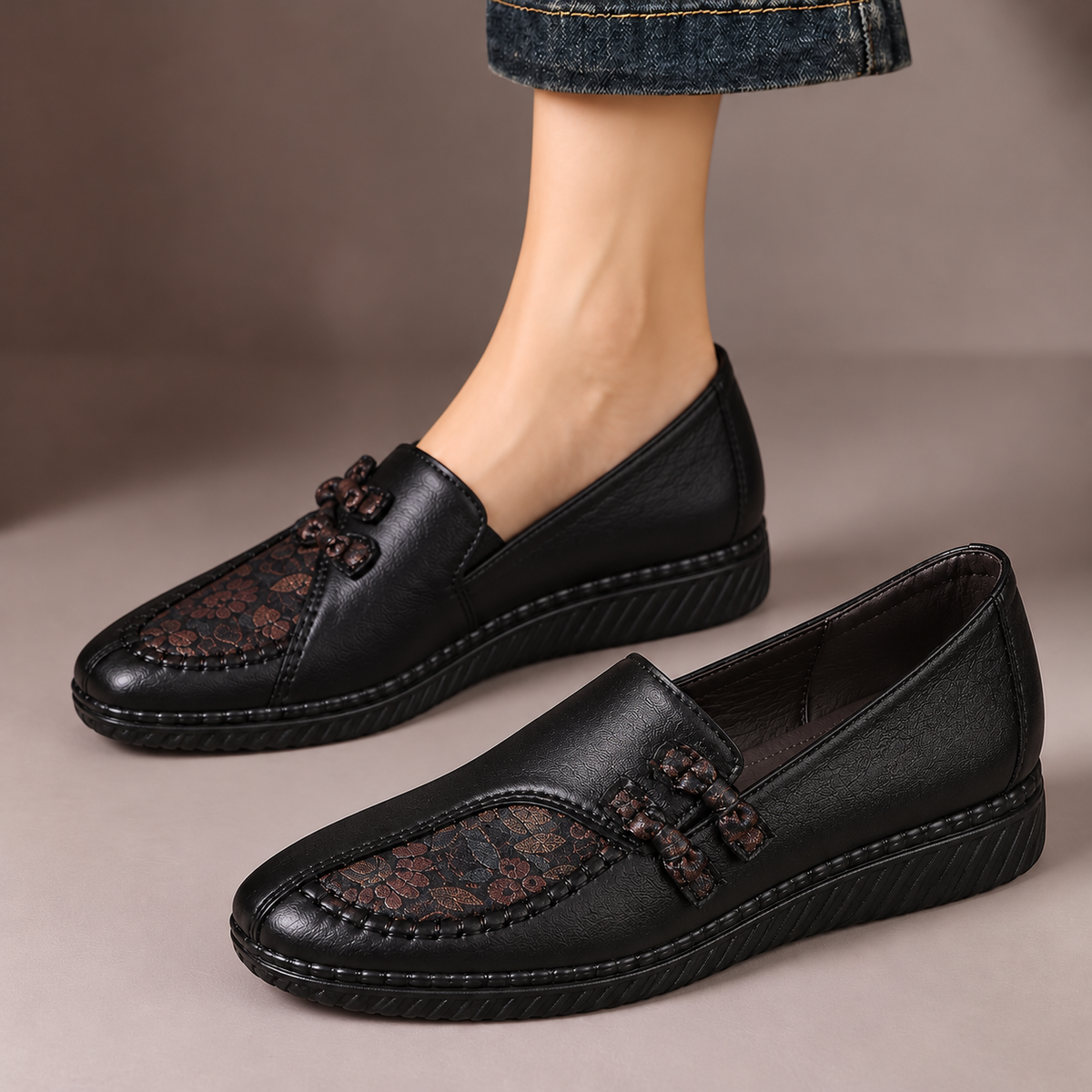 Wilma | Floral Detail Comfort Loafers