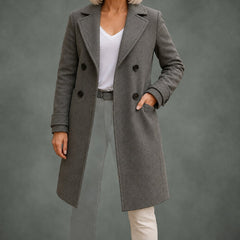 Jacqueline classic long coat in gray