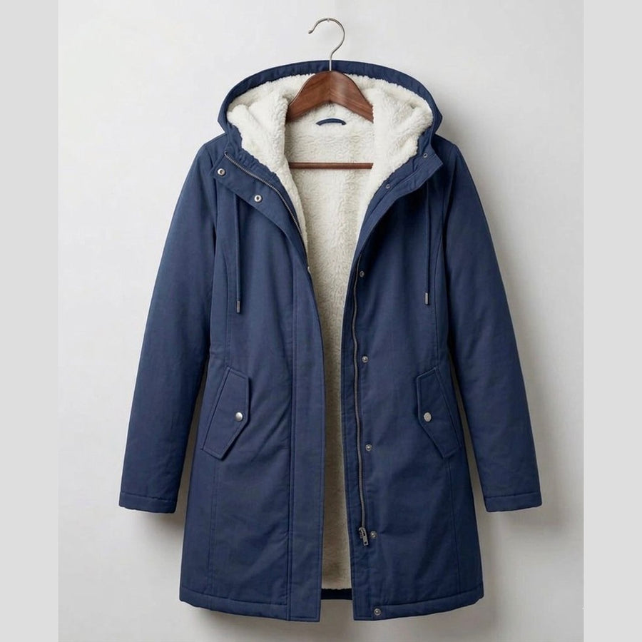 Marguerite cozy hooded parka, detail