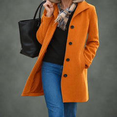 Renee everyday button coat in orange
