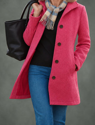 Renee everyday button coat in pink