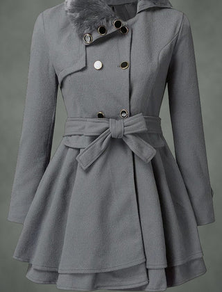 Pascale fitted midi coat in gray